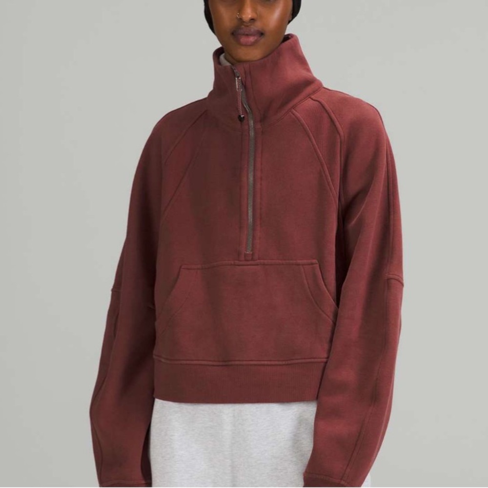 lululemon athletica Women's Maroon Half-Zip Sweatshirt